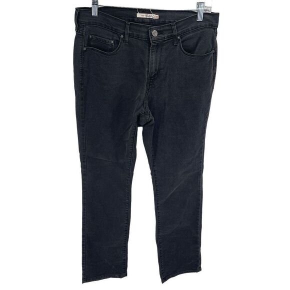 Levi's Women's 505 Straight Jeans Denim Mid Rise Classic 5 Pocket Black Size 30 - Picture 1 of 9